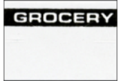White/Black GROCERY Label for the 18-6 Labeler comes with security cross cuts.